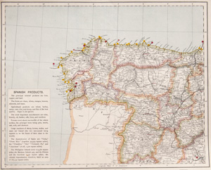 antique map of Spain 1887 letts